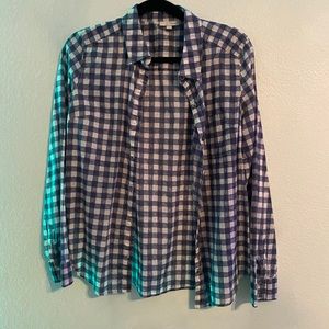 Checker Board Print Button Up